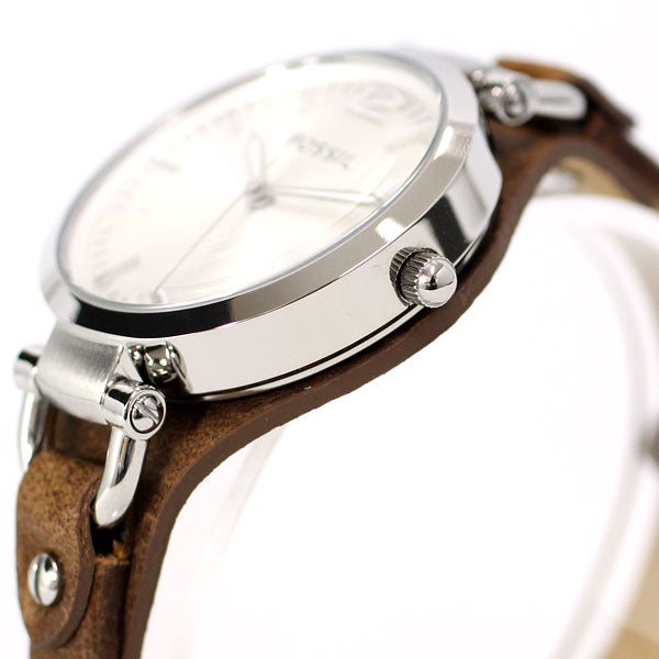 Fossil Georgia White Dial Brown Leather Strap Watch for Women - ES3060 Buy Now By Fossil