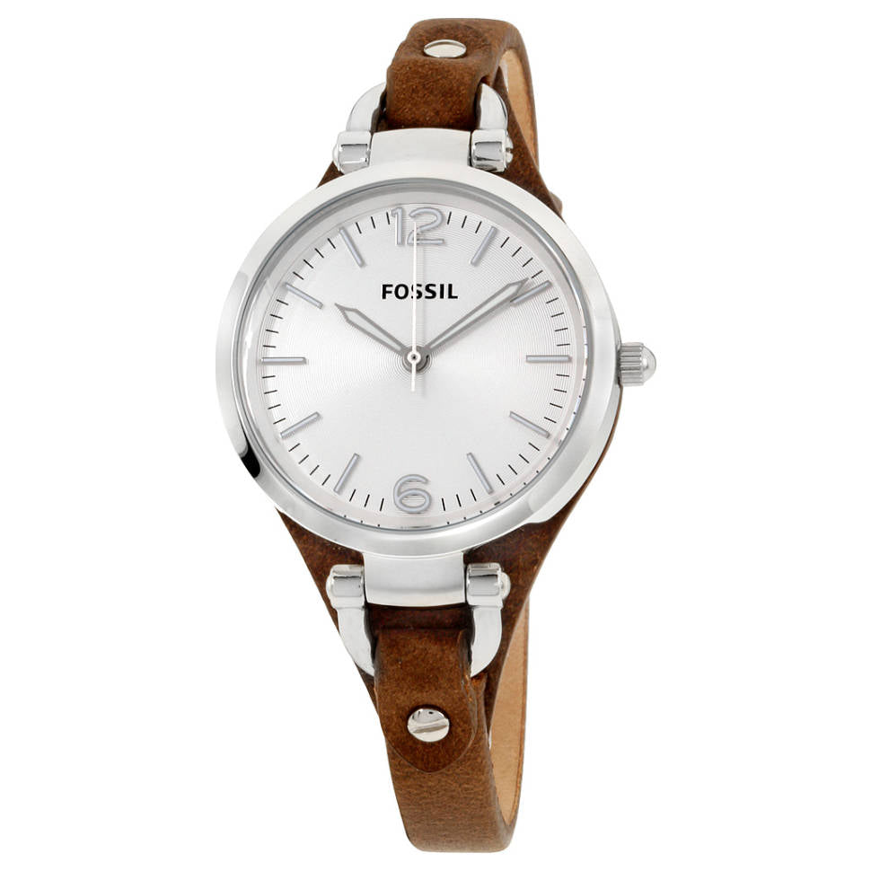Fossil Georgia White Dial Brown Leather Strap Watch for Women - ES3060 Buy Now By Fossil