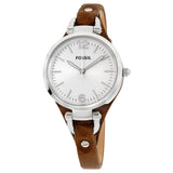 Fossil Georgia White Dial Brown Leather Strap Watch for Women - ES3060 Buy Now By Fossil