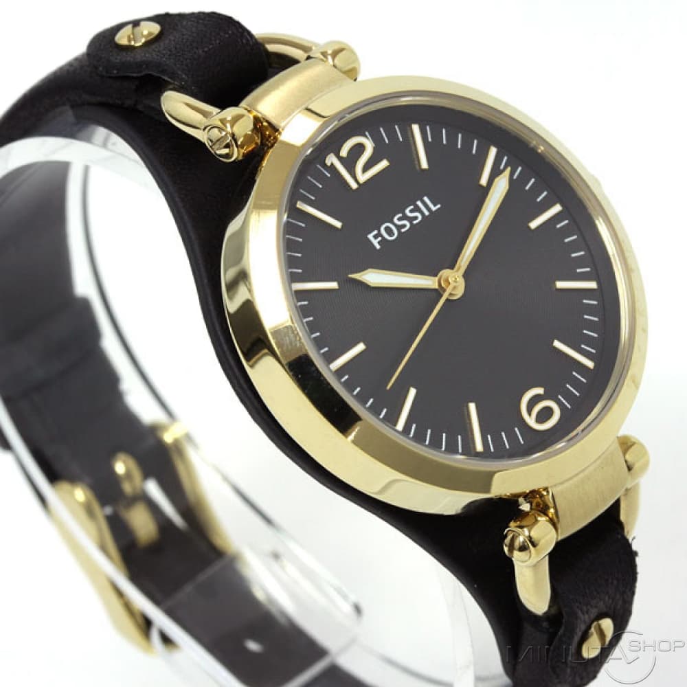 Fossil Georgia Black Dial Black Leather Strap Watch for Women - ES3148 Buy Now By Fossil