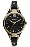 Fossil Georgia Black Dial Black Leather Strap Watch for Women - ES3148 Buy Now By Fossil