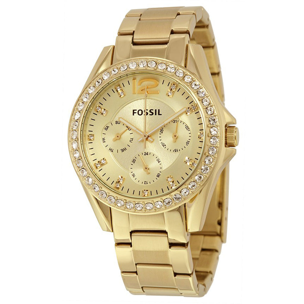Fossil Riley Gold Dial Gold Steel Strap Watch for Women - ES3203 Buy Now By Fossil