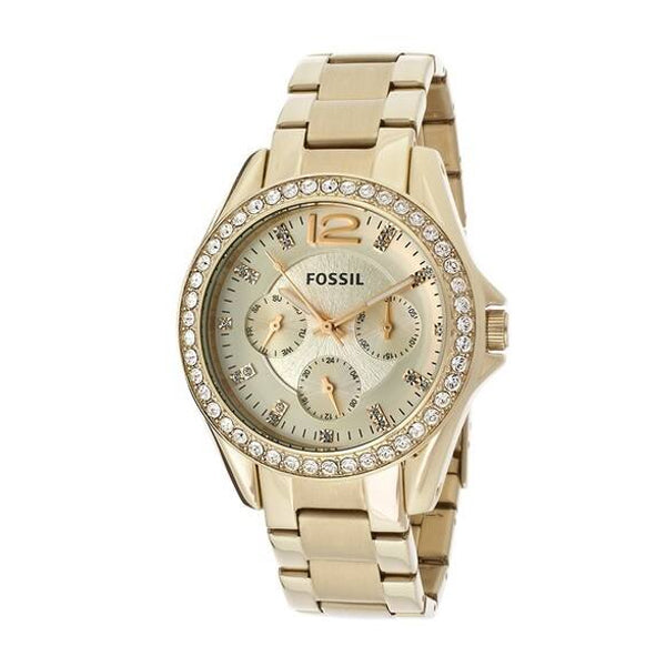 Fossil Riley Gold Dial Gold Steel Strap Watch for Women - ES3203 Buy Now By Fossil