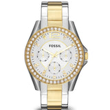 Fossil Riley White Dial Two Tone Steel Strap Watch for Women - ES3204 Buy Now By Fossil