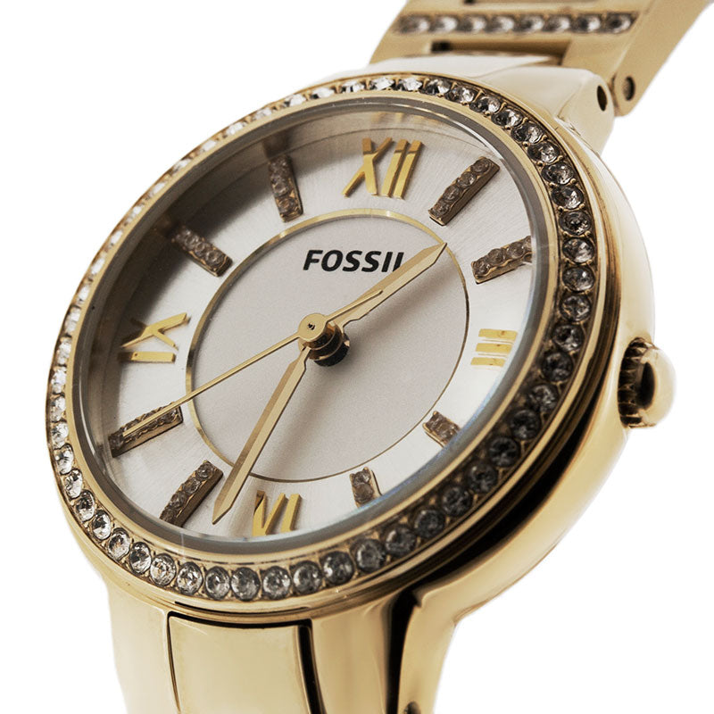 Fossil Virginia White Dial Gold Steel Strap Watch for Women - ES3283 Buy Now By Fossil