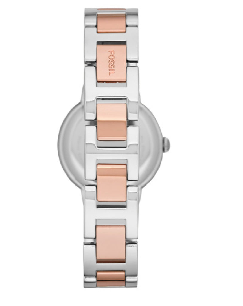 Fossil Virginia Rose Gold Dial Two Tone Steel Strap Watch for Women - ES3405 Buy Now By Fossil