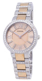 Fossil Virginia Rose Gold Dial Two Tone Steel Strap Watch for Women - ES3405 Buy Now By Fossil