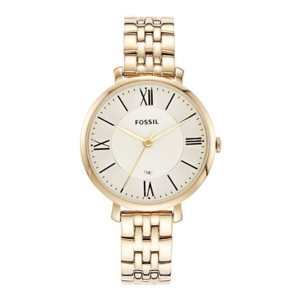 Fossil Jacqueline White Dial Gold Steel Strap Watch for Women - ES3434 Buy Now By Fossil