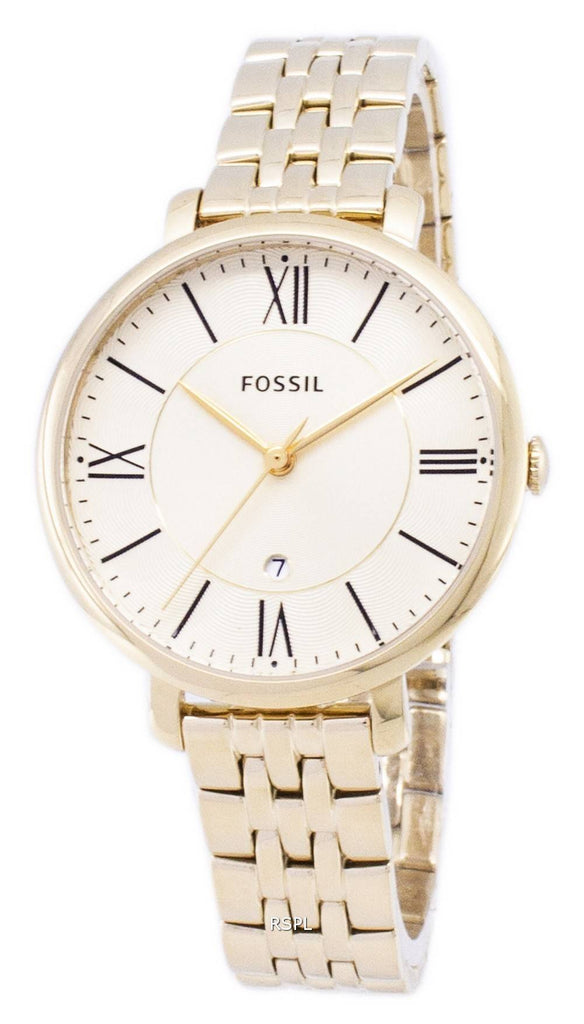 Fossil Jacqueline White Dial Gold Steel Strap Watch for Women - ES3434 Buy Now By Fossil