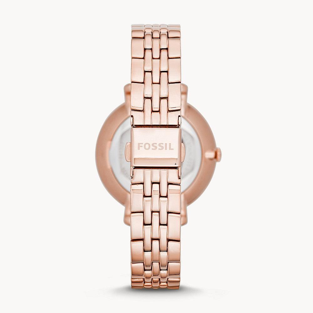 Fossil Jacqueline Rose Gold Dial Rose Gold Steel Strap Watch for Women - ES3435 Buy Now By Fossil