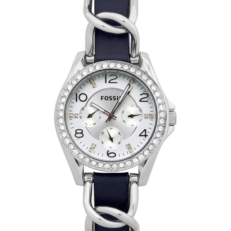 Fossil Riley White Dial Blue Leather Strap Watch for Women - ES3464 Buy Now By Fossil