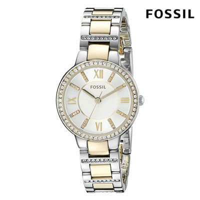 Fossil Virginia Silver Dial Two Tone Steel Strap Watch for Women - ES3503 Buy Now By Fossil