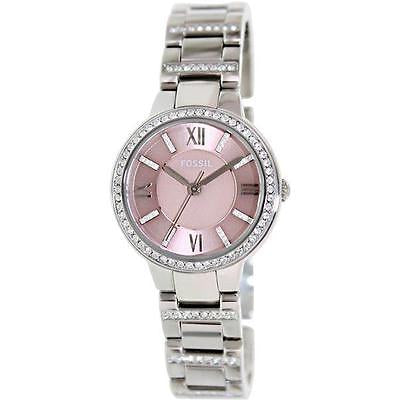 Fossil Virginia Pink Dial Silver Steel Strap Watch for Women - ES3504 Buy Now By Fossil