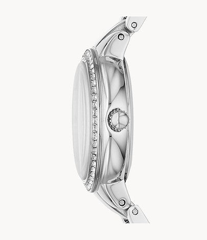 Fossil Virginia Pink Dial Silver Steel Strap Watch for Women - ES3504 Buy Now By Fossil