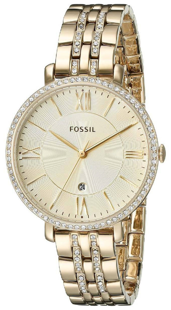 Fossil Jacqueline Gold Dial Gold Steel Strap Watch for Women - ES3547 Buy Now By Fossil