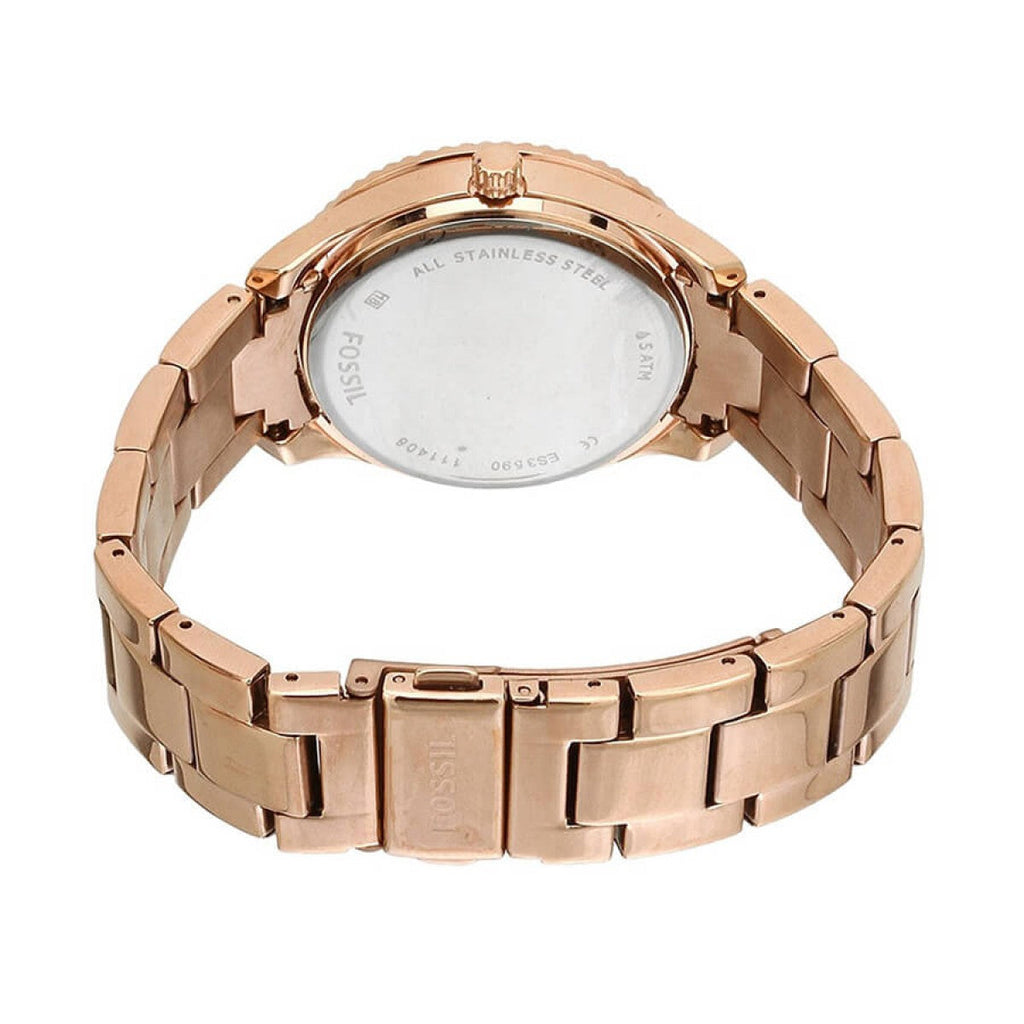 Fossil Stella Rose Gold Dial Rose Gold Steel Strap Watch for Women - ES3590 Buy Now By Fossil