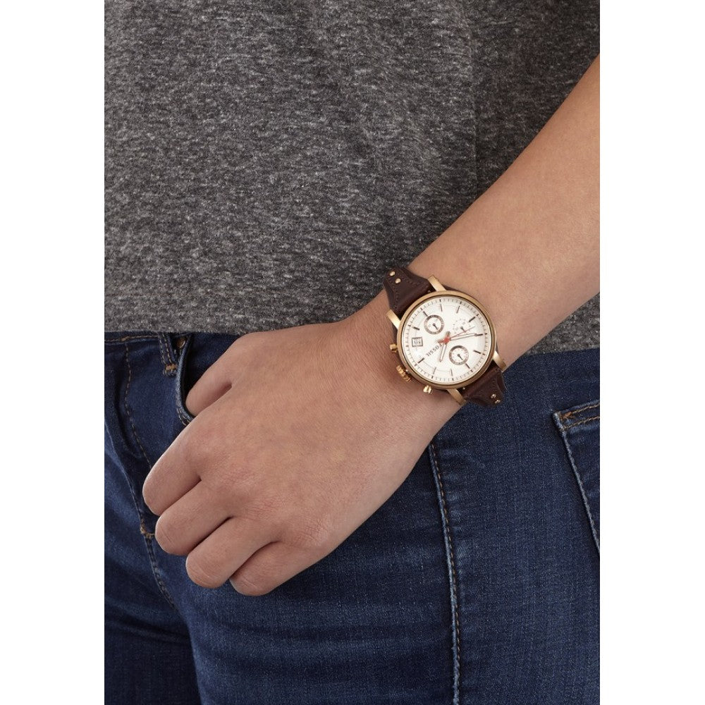 Fossil Boyfriend White Dial Brown Leather Strap Watch for Women - ES3616 Buy Now By Fossil
