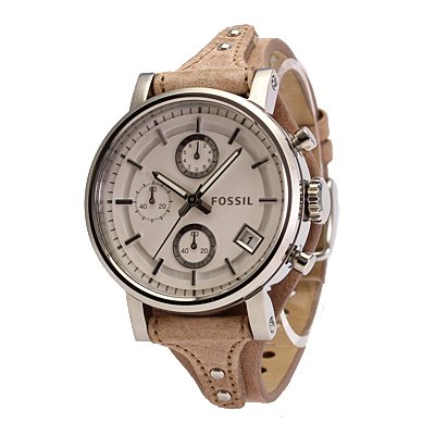 Fossil Boyfriend Chronograph White Dial Brown Leather Strap Watch for Women - ES3625 Buy Now By Fossil