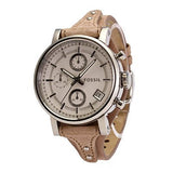 Fossil Boyfriend Chronograph White Dial Brown Leather Strap Watch for Women - ES3625 Buy Now By Fossil