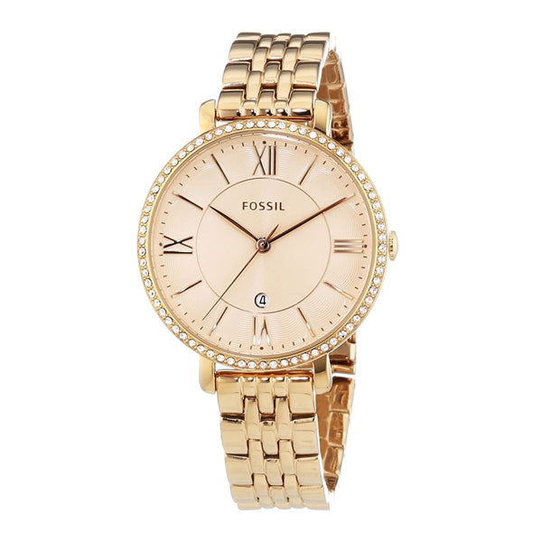 Fossil Jacqueline Rose Gold Dial Rose Gold Steel Strap Watch for Women - ES3632 Buy Now By Fossil