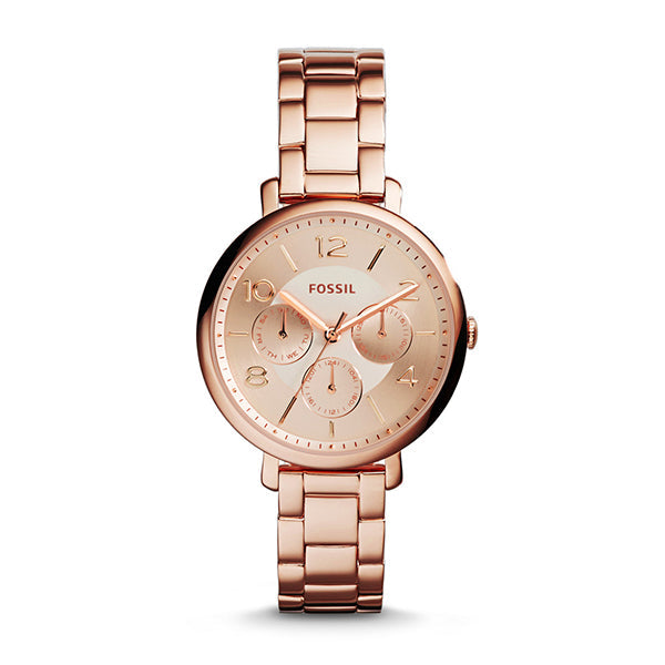 Fossil Jacqueline Rose Gold Dial Rose Gold Steel Strap Watch for Women - ES3665 Buy Now By Fossil
