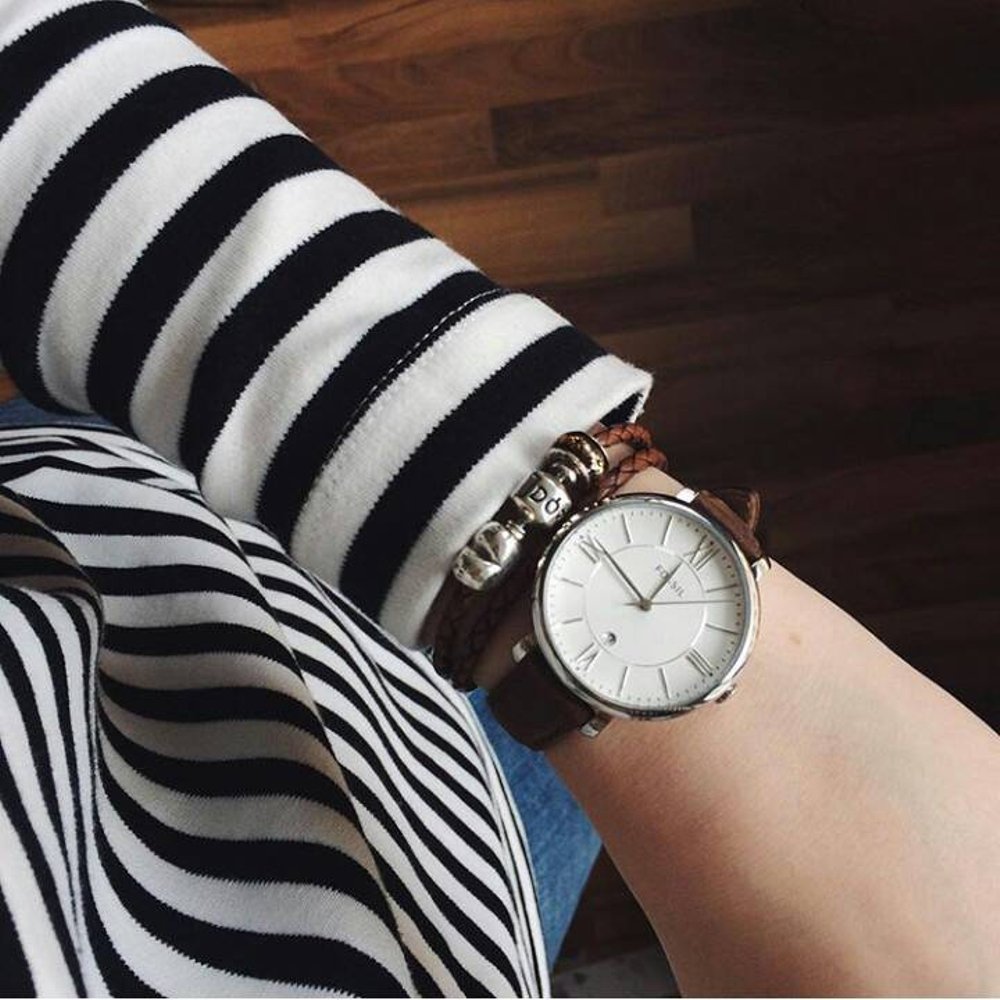 Fossil Jacqueline White Dial Brown Leather Strap Watch for Women - ES3708 Buy Now By Fossil