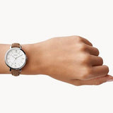 Fossil Jacqueline White Dial Brown Leather Strap Watch for Women - ES3708 Buy Now By Fossil