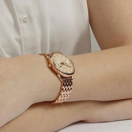 Fossil Tailor Rose Gold Dial Rose Gold Stainless Steel Strap Watch for Women - ES3713 Buy Now By Fossil
