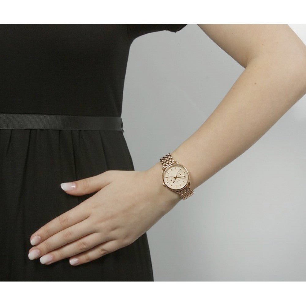Fossil Tailor Gold Dial Gold Steel Strap Watch for Women - ES3714 Buy Now By Fossil