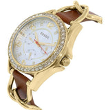 Fossil Riley Multifunction White Dial Orange Leather Strap Watch for Women - ES3723 Buy Now By Fossil