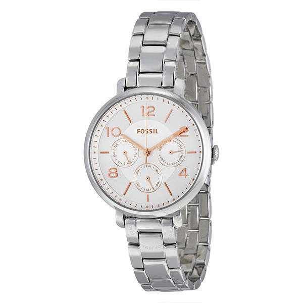 Fossil Jacqueline Multifunction White Dial Silver Steel Strap Watch for Women - ES3738 Buy Now By Fossil