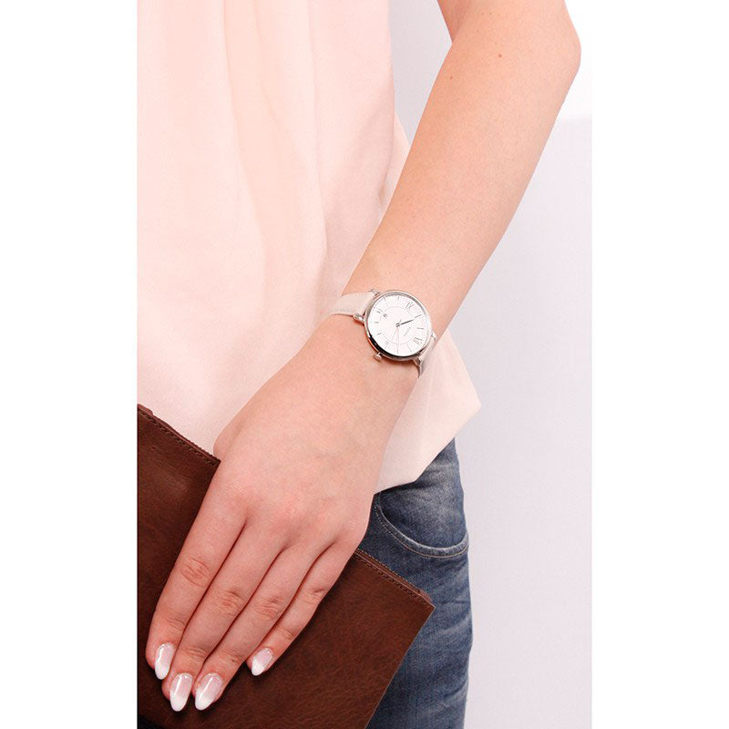 Fossil Jacqueline White Dial Beige Leather Strap Watch for Women - ES3793 Buy Now By Fossil