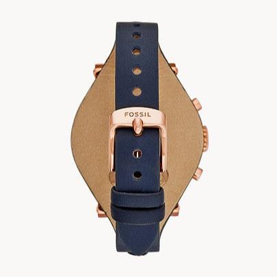 Fossil Original Boyfriend Chronograph White Dial Navy Blue Leather Strap Watch for Women - ES3838 Buy Now By Fossil