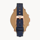 Fossil Original Boyfriend Chronograph White Dial Navy Blue Leather Strap Watch for Women - ES3838 Buy Now By Fossil