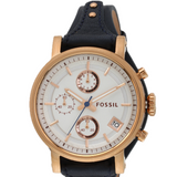 Fossil Original Boyfriend Chronograph White Dial Navy Blue Leather Strap Watch for Women - ES3838 Buy Now By Fossil
