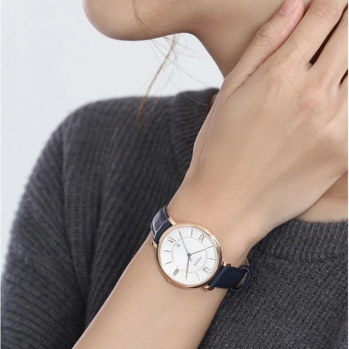 Fossil Jacqueline White Dial Blue Leather Strap Watch for Women - ES3843 Buy Now By Fossil