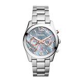 Fossil Perfect Boyfriend Mother of Pearl Blue Dial Silver Steel Strap Watch for Women - ES3880 Buy Now By Fossil
