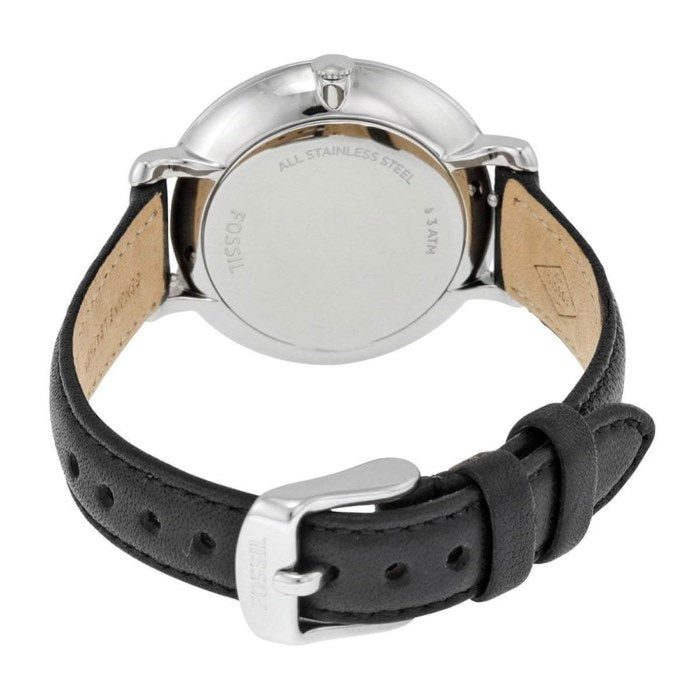 Fossil Jacqueline Quartz White Dial Black Leather Strap Watch for Women - ES3972 Buy Now By Fossil