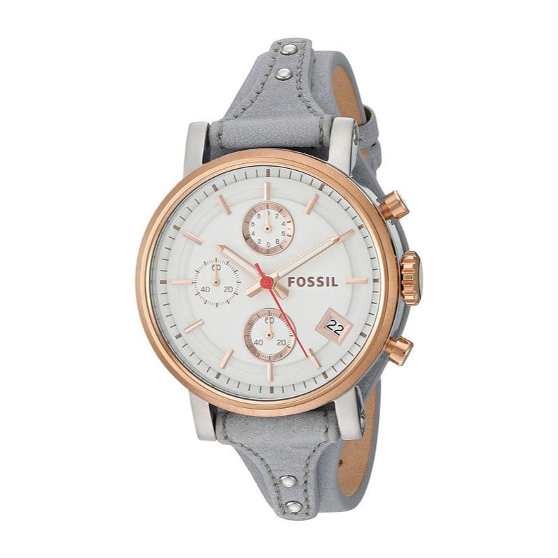 Fossil Original Boyfriend White Dial Light Blue Leather Strap Watch for Women - ES4045 Buy Now By Fossil