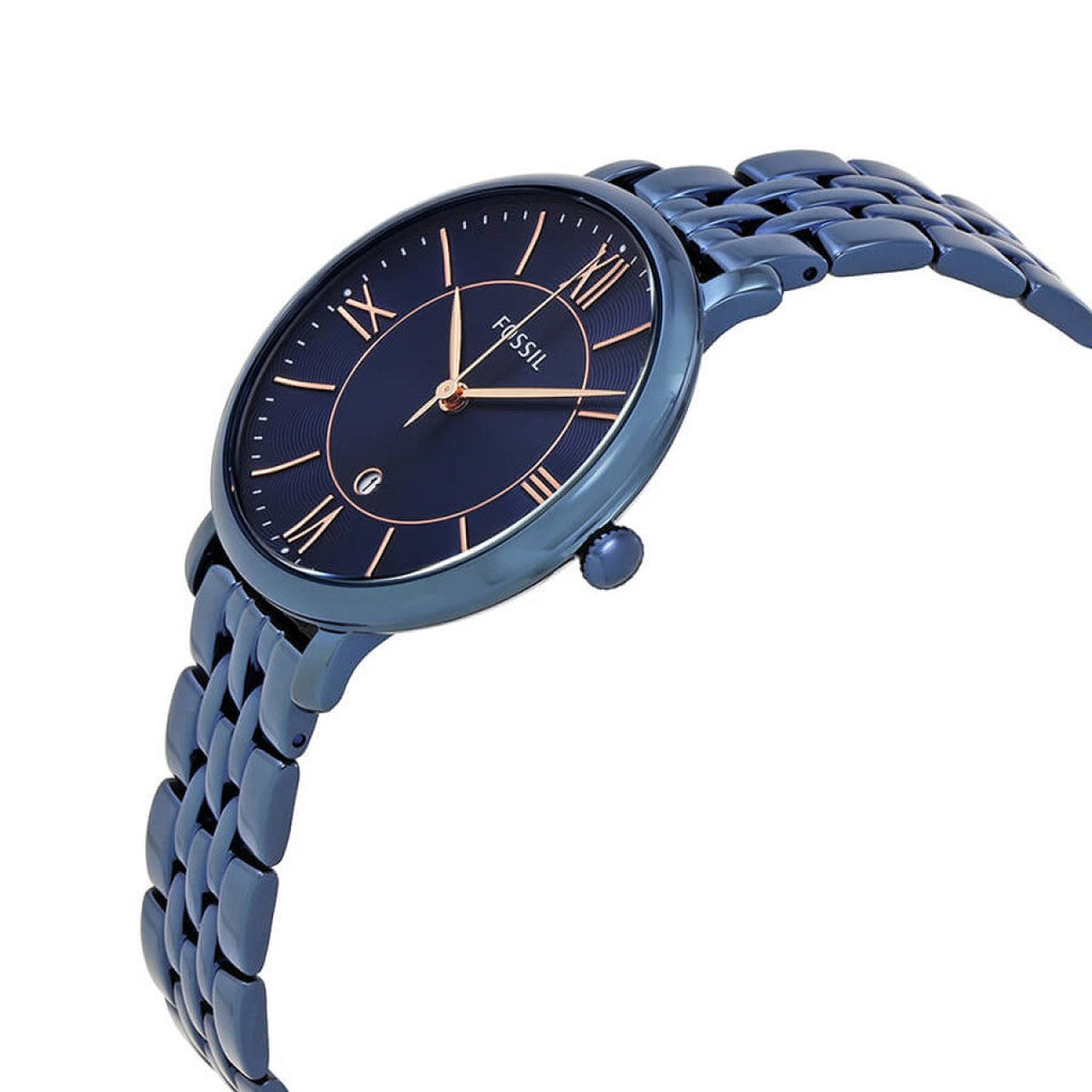 Fossil Jacqueline Blue Dial Blue Steel Strap Watch for Women - ES4094 Buy Now By Fossil