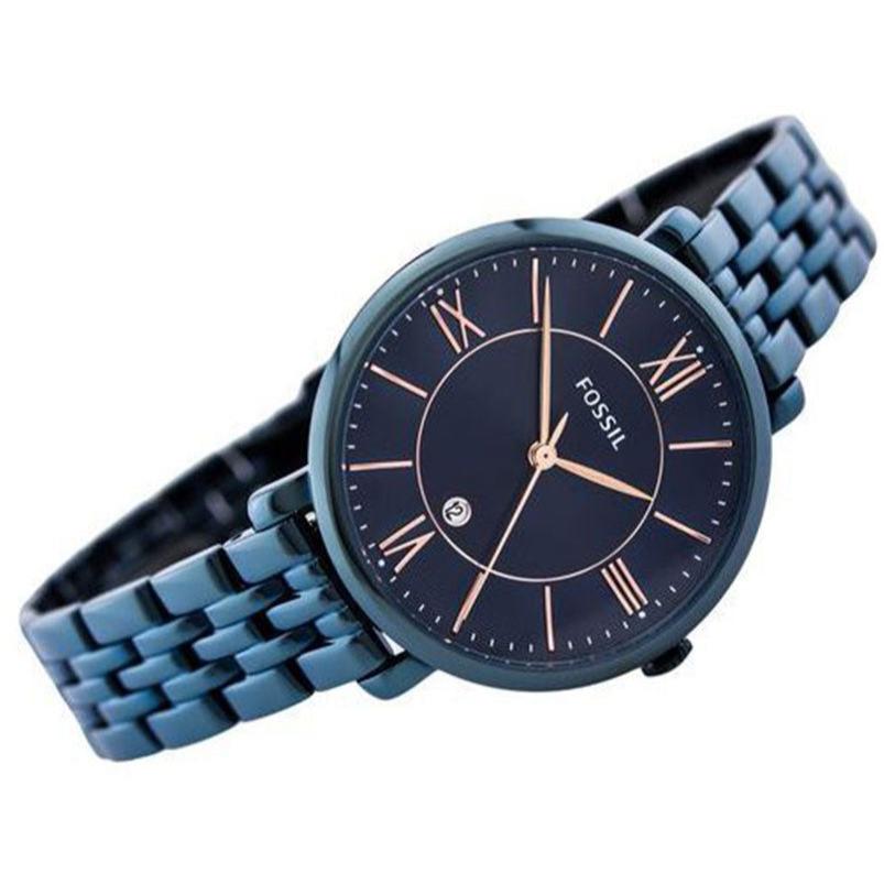 Fossil Jacqueline Blue Dial Blue Steel Strap Watch for Women - ES4094 Buy Now By Fossil