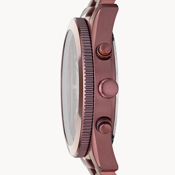 Fossil Perfect Boyfriend Multifunction Maroon Dial Maroon Steel Strap Watch for Women - ES4110 Buy Now By Fossil