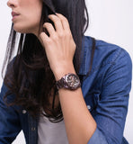 Fossil Perfect Boyfriend Multifunction Maroon Dial Maroon Steel Strap Watch for Women - ES4110 Buy Now By Fossil