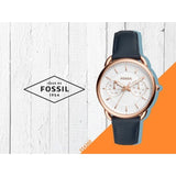 Fossil Tailor White Dial Blue Leather Strap Watch for Women - ES4260 Buy Now By Fossil