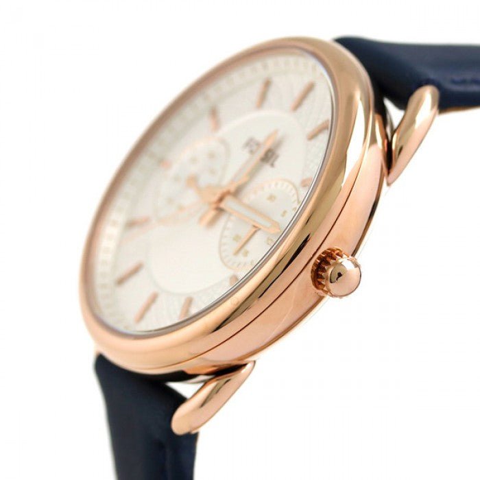 Fossil Tailor White Dial Blue Leather Strap Watch for Women - ES4260 Buy Now By Fossil