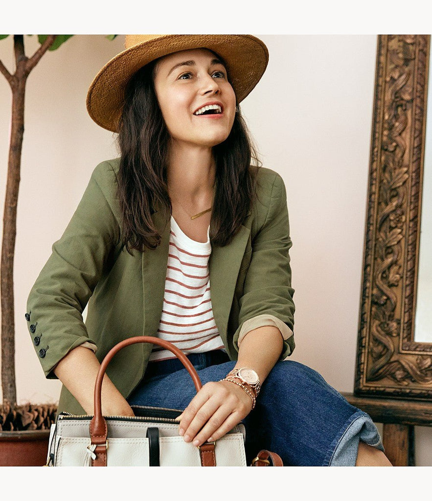 Fossil Tailor Rose Gold Dial Rose Gold Steel Strap Watch for Women - ES4264 Buy Now By Fossil