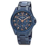 Fossil Riley Quartz Blue Dial Blue Steel Strap Watch for Women - ES4294 Buy Now By Fossil