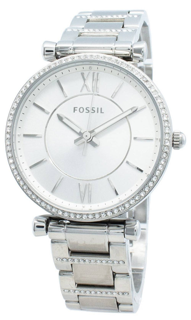 Fossil Carlie Silver Dial Silver Steel Strap Watch for Women - ES4341 Buy Now By Fossil
