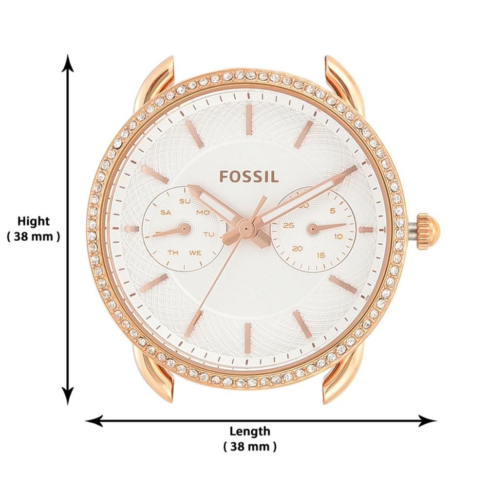 Fossil Tailor Quartz White Dial Pink Leather Strap Watch for Women - ES4393 Buy Now By Fossil