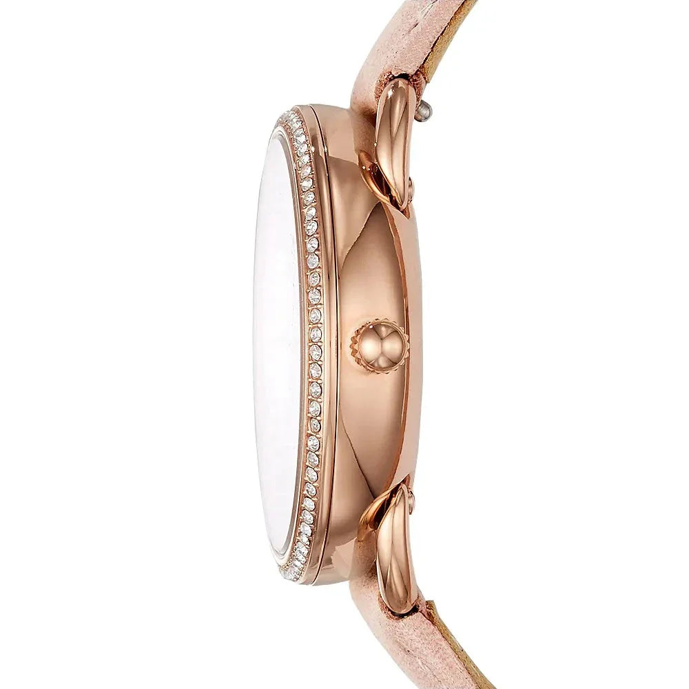 Fossil Tailor Quartz White Dial Pink Leather Strap Watch for Women - ES4393 Buy Now By Fossil